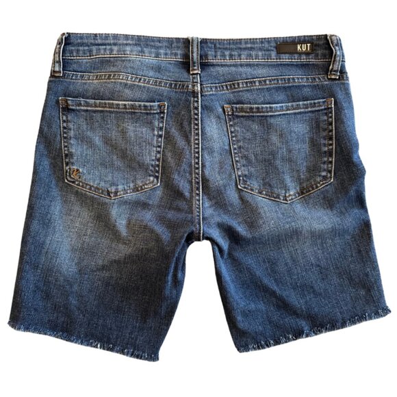 Kut from the Kloth Catherine Boyfriend Frayed Denim Shorts Size 4 - Picture 2 of 5